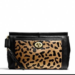 Coach Clutch Animal Print Leather